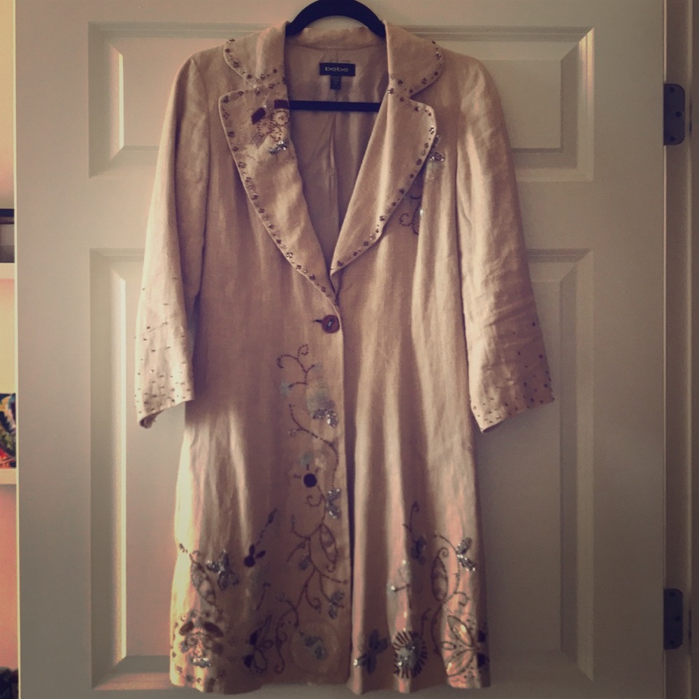 bebe Linen trench coat